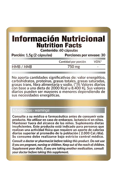 Informacion nutricional HMB